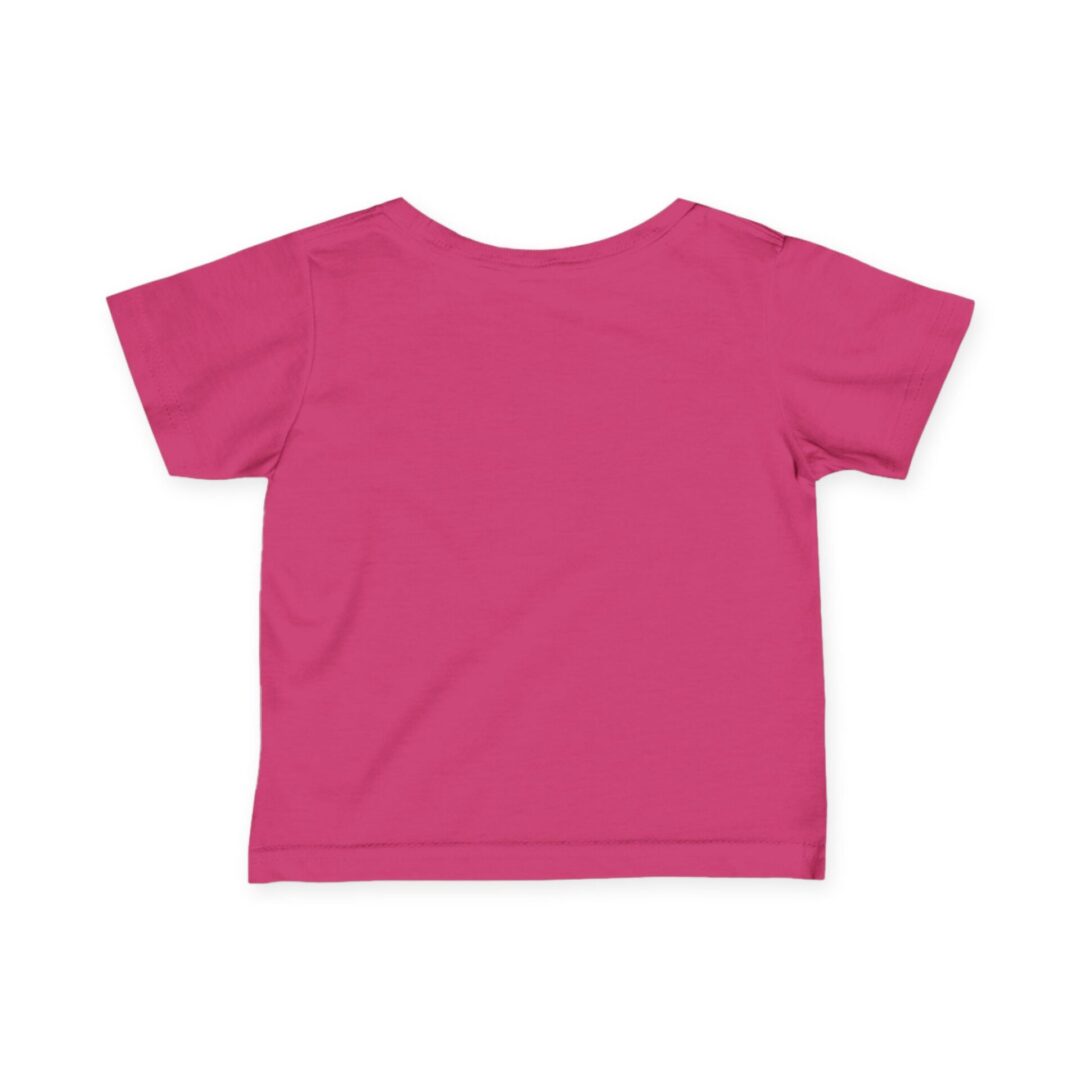 Back view of a pink toddler shirt.