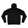 Black hoodie, back view, plain design.
