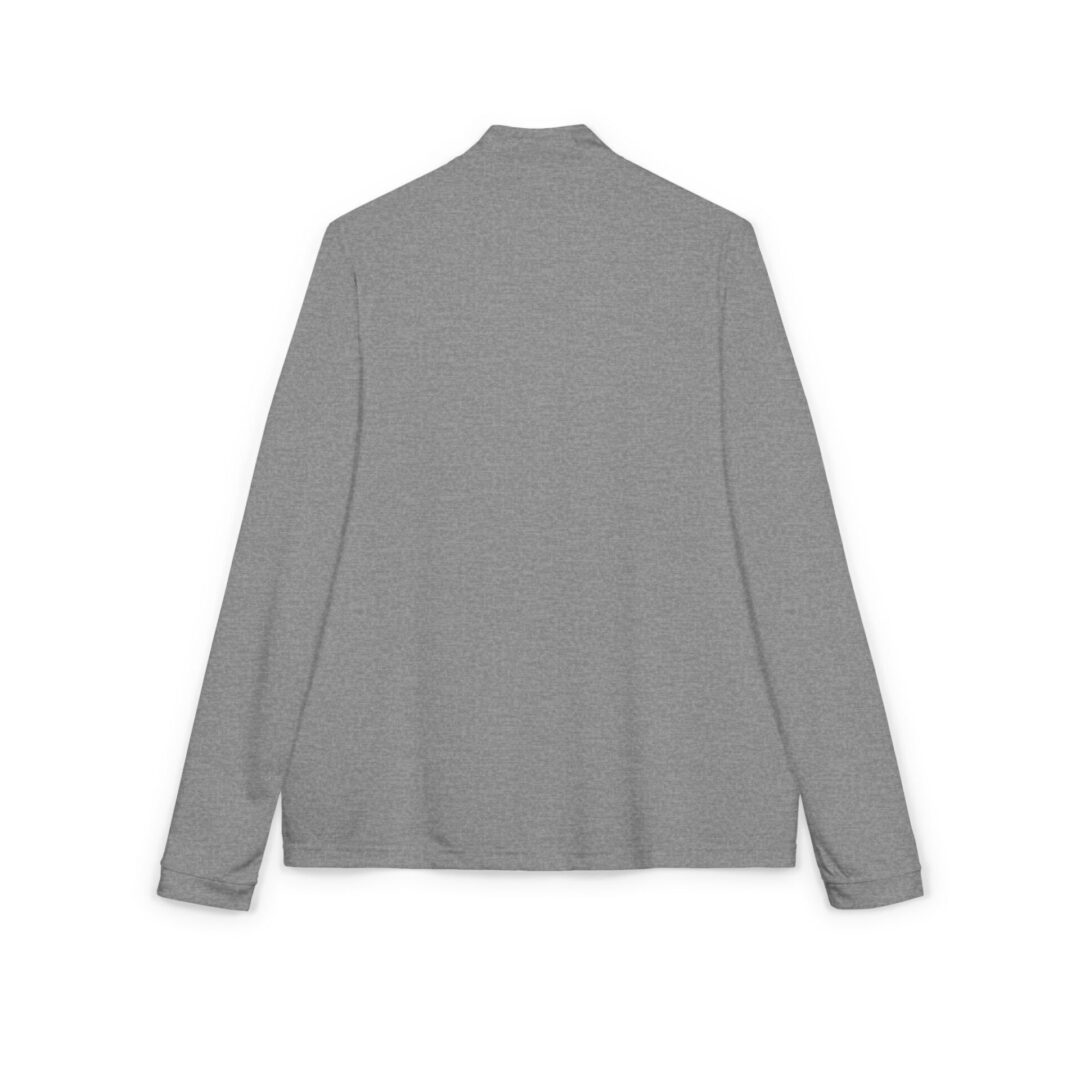 Gray long-sleeve shirt, back view.