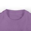 Purple t-shirt with round neckline.