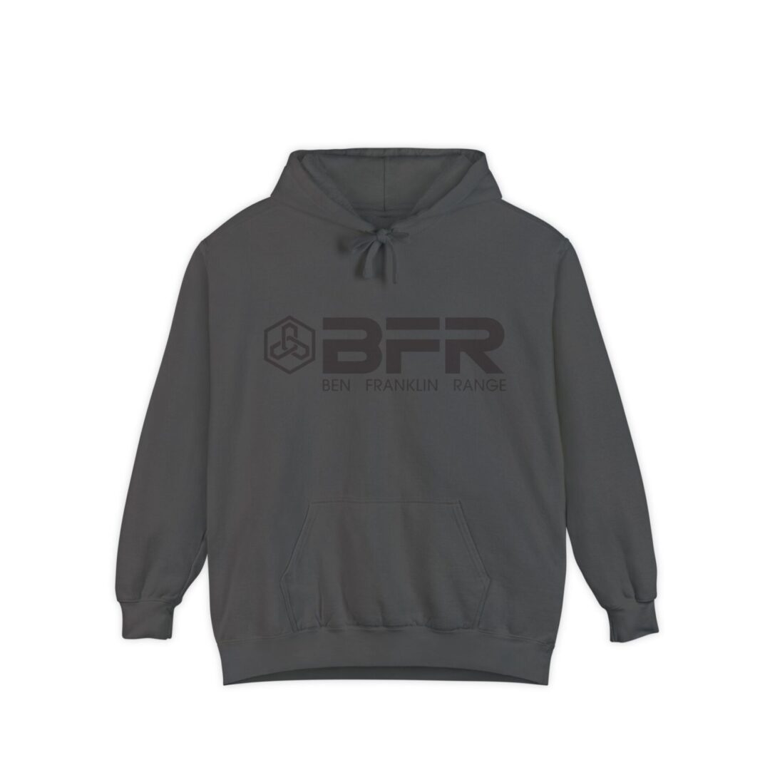Gray hoodie with "BFR" logo design.